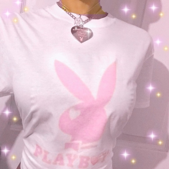 Playb❤y Bunny Heart Y2K 2000s Tee - Picture 2 of 5